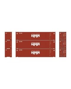 Athearn HO RTR 45ft Container, HMM/KOBC 3-Pack