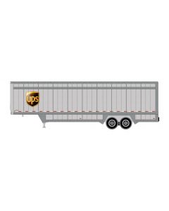 Athearn ATH29454 HO RTR 40ft Drop Sill Parcel Trailer, UPS Logo #708634