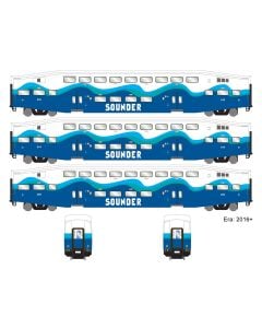 Athearn ATH29711 HO Bombardier Coach, Sounder 3-Pack