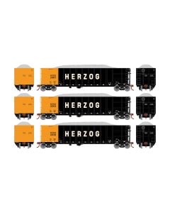 Athearn ATH7668 HO Thrall High Side Gondola with Load, Herzog 3-Pack #1