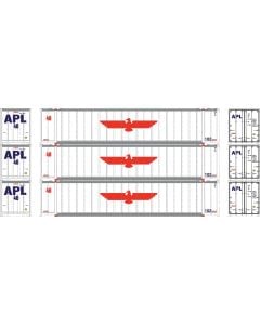 Athearn ATH7685, N Scale 48ft Container, APLU #485711, 485732, 485766, 3-Pack