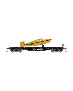 Athearn ATH96448 HO 40ft Flat Car with Airplane, Rio Grande #23030
