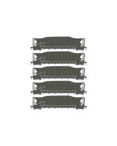 Athearn HO RTR 5-Bay Rapid Discharge Hopper, ITGX/Black 5-Pack