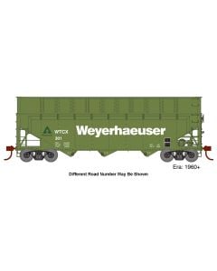 Athearn ATH-1280 HO 40ft Woodchip Hopper, Weyerhaeuser WTCX #301