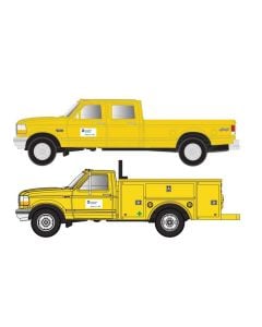 Atlas 60000155, N Scale 1992 Ford® F250/F350 Truck Set, SP Southern Pacific - White With Sunset Logo