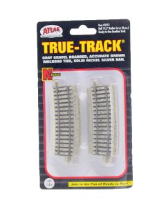 Atlas 2413, N Code 65 Curved Track, Tan Ballast True Track, 1/2 Section, 12-1/2 in (31.8cm) Radius, 8-Pack