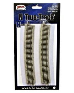 Atlas 2432, N Code 65 Curved Track, Tan Ballast True Track, Left Hand Reverse Curve for #5 Turnout, 2-Pack