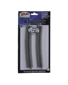 Atlas G2432, N Code 65 Curved Track, Gray Ballast True Track, Left Hand Reverse Curve for #5 Turnout, 2-Pack