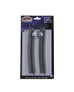 Atlas G2433, N Code 65 Curved Track, Gray Ballast True Track, Right Hand Reverse Curve for #5 Turnout, 2-Pack