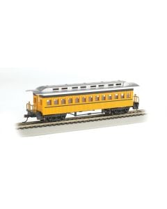 Bachmann 13403, HO Scale Old Time Wood Coach, Silver Series, Painted, Unlettered Yellow