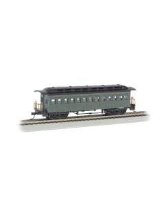 Bachmann 13405, HO Scale Old Time Wood Coach, Silver Series, Painted, Unlettered Green