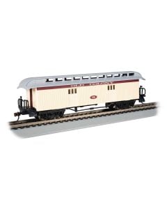 Bachmann 15306, HO Scale Old Time Wood Baggage w Clerestory Roof, Silver Series, Old Colony Railroad #90