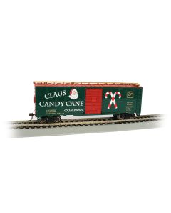Bachmann 17007, HO Scale PS-1 40 ft. Steel Boxcar, Silver Series, Claus Candy Cane Co., NP&S #20142