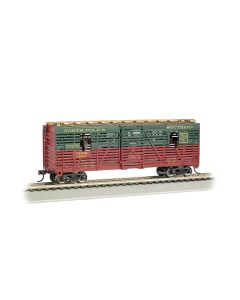 Bachmann 19704, HO Scale 40ft Animated Stock Car w Reindeer, North Pole & Southern #12014, Green & Red