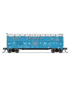 Broadway Limited BLI-8488, N Scale 40ft Wood Stock Car, Merry Christmas, No Sound, 2-Pack