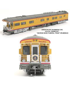 Broadway Limited Imports BLI-9014, HO Union Pacific Business Car, UP #119 "Kenefick", "George Bush Funeral Train" Drumhead