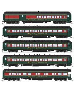 Broadway Limited BLI-9104, HO Heavyweight 5-Car Passenger Set, Christmas, Includes 1 Coach-Baggage Combine, 3 P70 Coaches & 1 Business Car