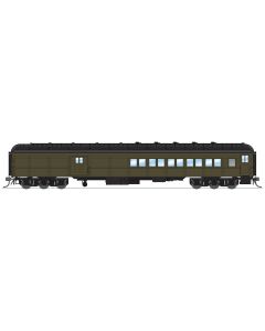 Broadway Limited BLI-9121, HO Heavyweight Coach-Baggage Combine, Unlettered Pullman Green