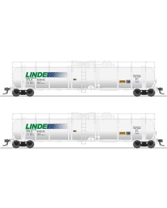 Broadway Limited 8035 HO High-Capacity Cryogenic Tank Car 2-Pack, Linde