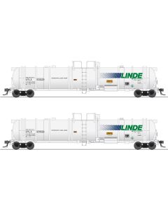 Broadway Limited 8036 HO High-Capacity Cryogenic Tank Car 2-Pack, Linde