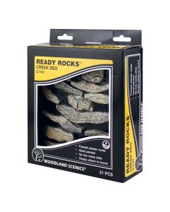 Woodland Scenics C1141 Creek Bed Rocks - Ready Rocks -- 31 Pieces