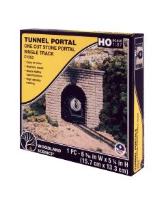 Woodland Scenics C1253 Single-Track Tunnel Portal -- Cut Stone