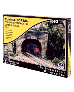 Woodland Scenics C1257 Double-Track Tunnel Portal -- Cut Stone
