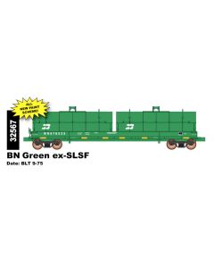 Intermountain 32567-01, HO Scale Evans 100 Ton Coil Car, BN Green ex-SLSF #576233