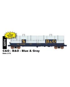 Intermountain 32574, HO Scale Evans 100 Ton Coil Car, C&O B&O Blue & Gray #306585