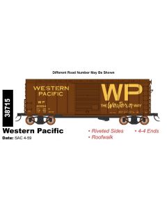 InterMountain 38715-01, HO Scale AAR 10ft 6In Boxcar, Western Pacific WP #20551