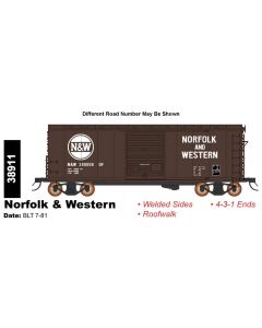 InterMountain 38911-01, HO Scale AAR 10ft 6In Boxcar, Norfolk & Western N&W #390008