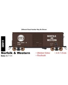 InterMountain 38911-06, HO Scale AAR 10ft 6In Boxcar, Norfolk & Western N&W #390192