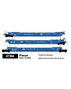 InterMountain 47364-03, HO Maxi IV Stack Well Car, 3-Car Articulated Set, Pacer #7502