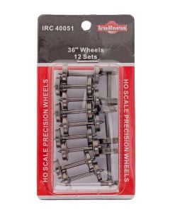 Intermountain IRC 40051, HO 36 in Metal Insulated Wheelsets, .110 in Tread Width, 12 Axles Per Pack