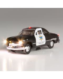 Woodland Scenics JP5613 Just Plug(R) Lighted Vehicle -- Police Car (black, white)