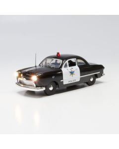 Woodland Scenics JP5973 Police Car - Just Plug(R) Lighted Vehicle -- Black, White