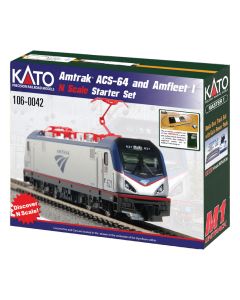 Kato 106-0042 N Scale Amtrak Siemens ACS-64, Amfleet1 Phase 1V Starter Set