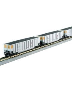 Kato 106-4631, N Scale Bethgon Coalporter With Coal Load 8-Car Set, Union Pacific, Silver & Yellow With Small Shield