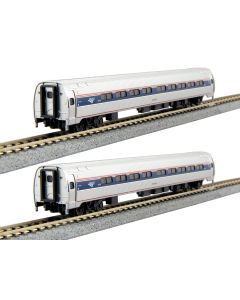 KATO 106-8002-1, N Scale Amfleet I Coach, Phase VI 2-Car Set A With Lighted Interiors