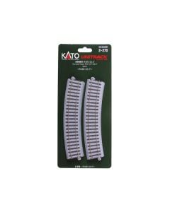 Kato HO 2-270 Unitrack Curved Section, 19 1/4" 490mm, 22.5 Degrees, 4-Pack