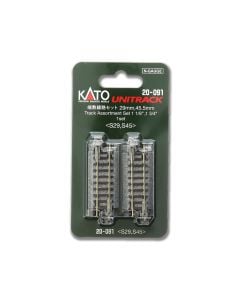 Kato N 20-091 Unitrack Short Track Assortment Set A, 1-1/8in and 1-3/4in, Pkg of 10