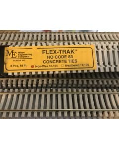 Micro Engineering 10-105, HO Scale Code 83 Flex Track With Concrete Ties, 6 Pack