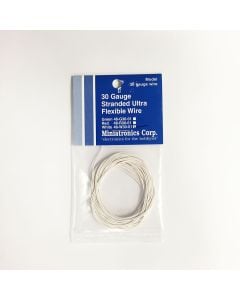 Miniatronics 48-W30-01 30 Gauge Ultra Flexible Wire, White (10 ft)