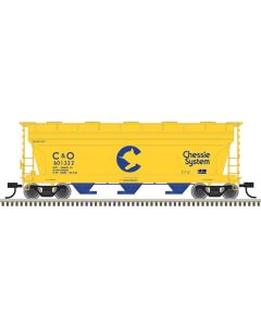 Atlas 50006112 Trainman N ACF 3560 Center-Flow Covered Hopper, Chessie System C&O #601322