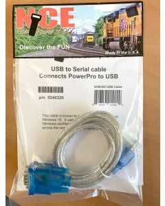 NCE 5240320 6ft USB to Serial Cable for Power Pro in Packaging