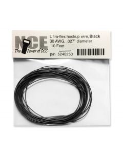 NCE 5240250 Ultraflex Wire, 30 Gauge 10ft, Black