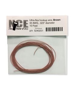 NCE 5240251 Ultraflex Wire, 32 Gauge 10ft, Brown