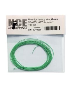 NCE 5240255 Ultraflex Wire, 32 Gauge 10ft, Green