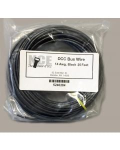 NCE 5240284 DCC Main Bus Wire, 14 Gauge, Black, 25ft