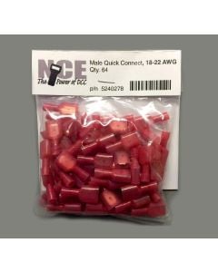 NCE 5240278 Male Quick Connect, 18-22 Gauge, Red, 64pk